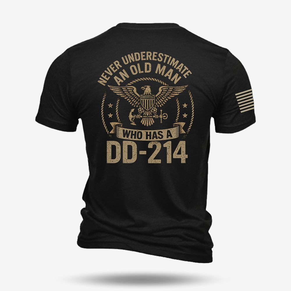 Never Underestimate An Old Man Us Navy Veteran T Shirt