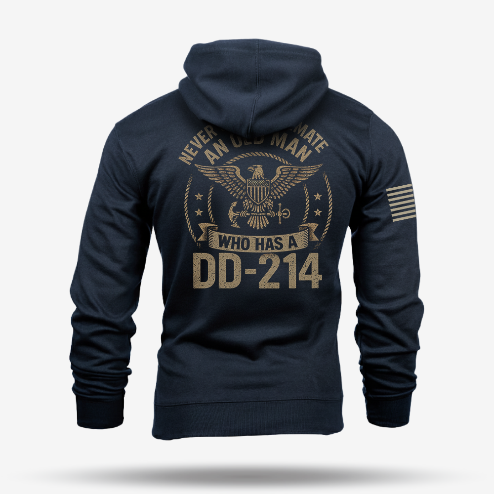 Never Underestimate An Old Man Us Navy Veteran Hoodie