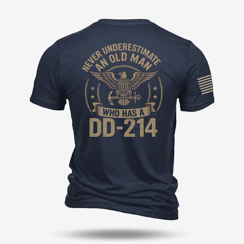 Never Underestimate An Old Man Us Navy Veteran T Shirt