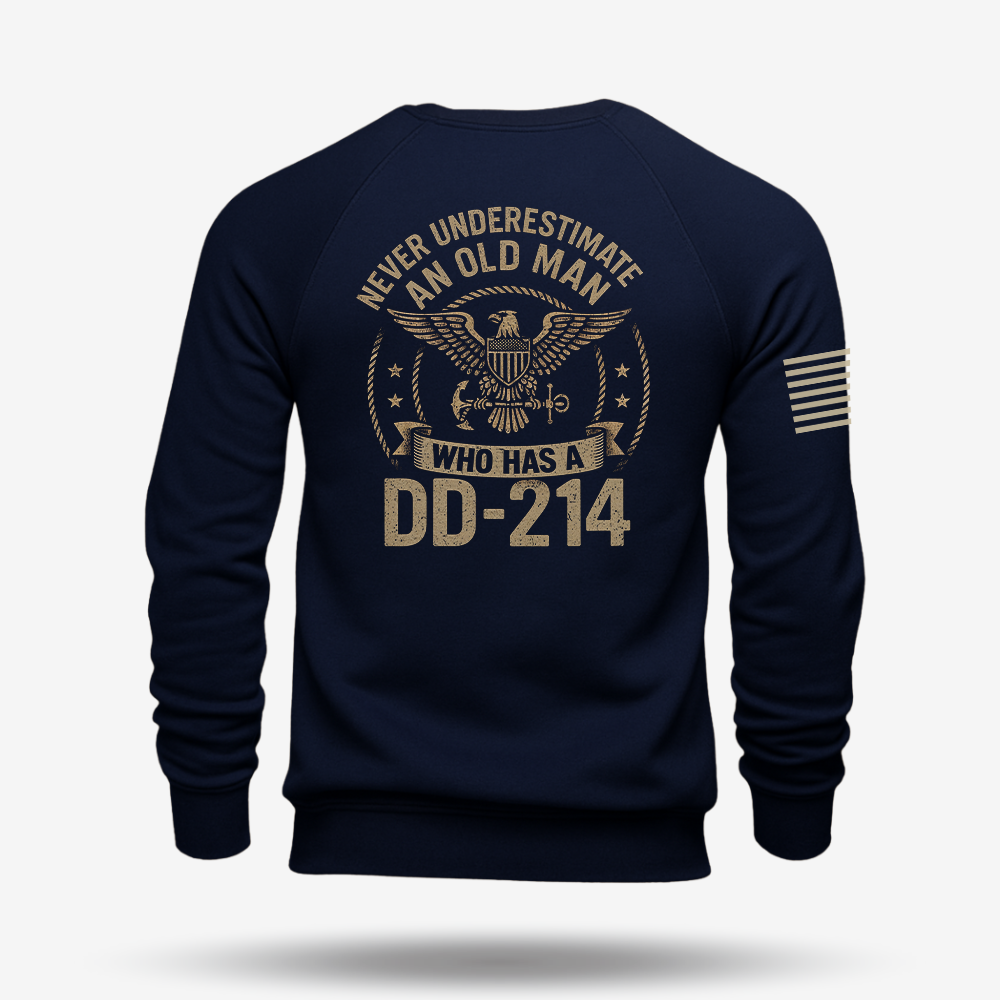 Never Underestimate An Old Man Us Navy Veteran Sweatshirt