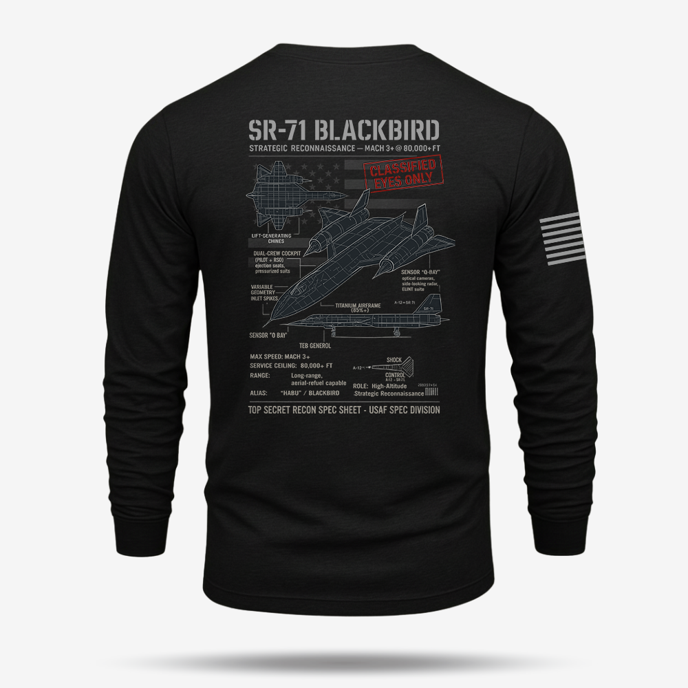 SR-71 Blackbird Schematic Long Sleeve