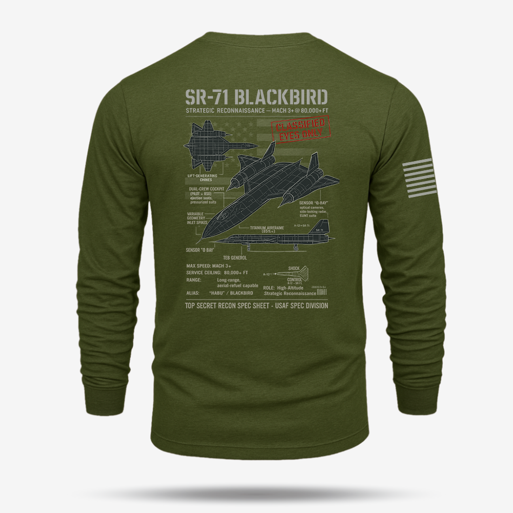 SR-71 Blackbird Schematic Long Sleeve