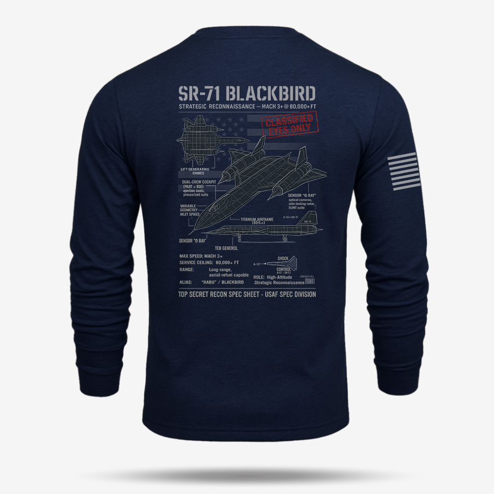 SR-71 Blackbird Schematic Long Sleeve