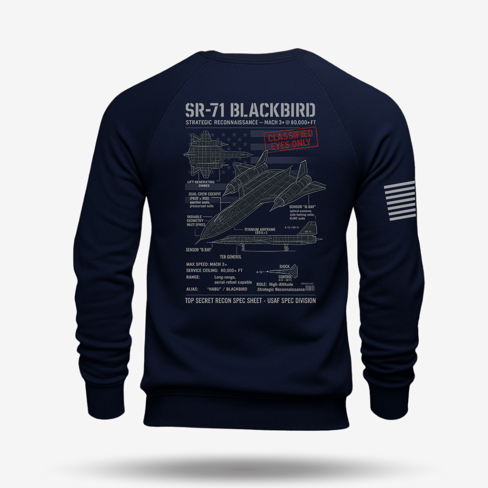 SR-71 Blackbird Schematic Sweatshirt