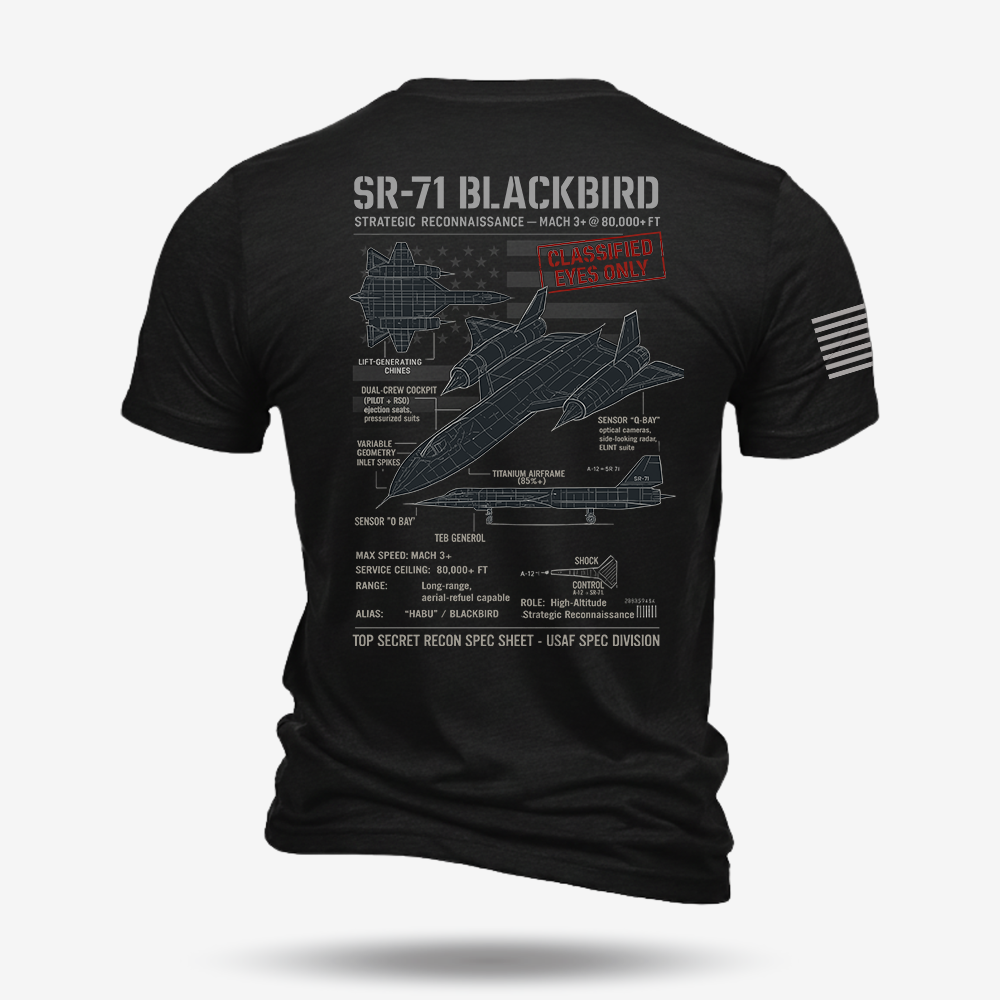 SR-71 Blackbird Schematic T Shirt