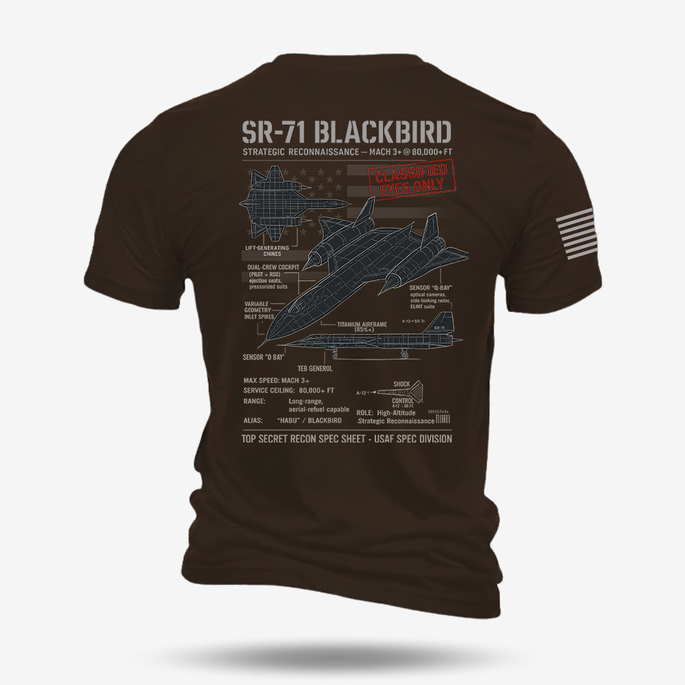 SR-71 Blackbird Schematic T Shirt