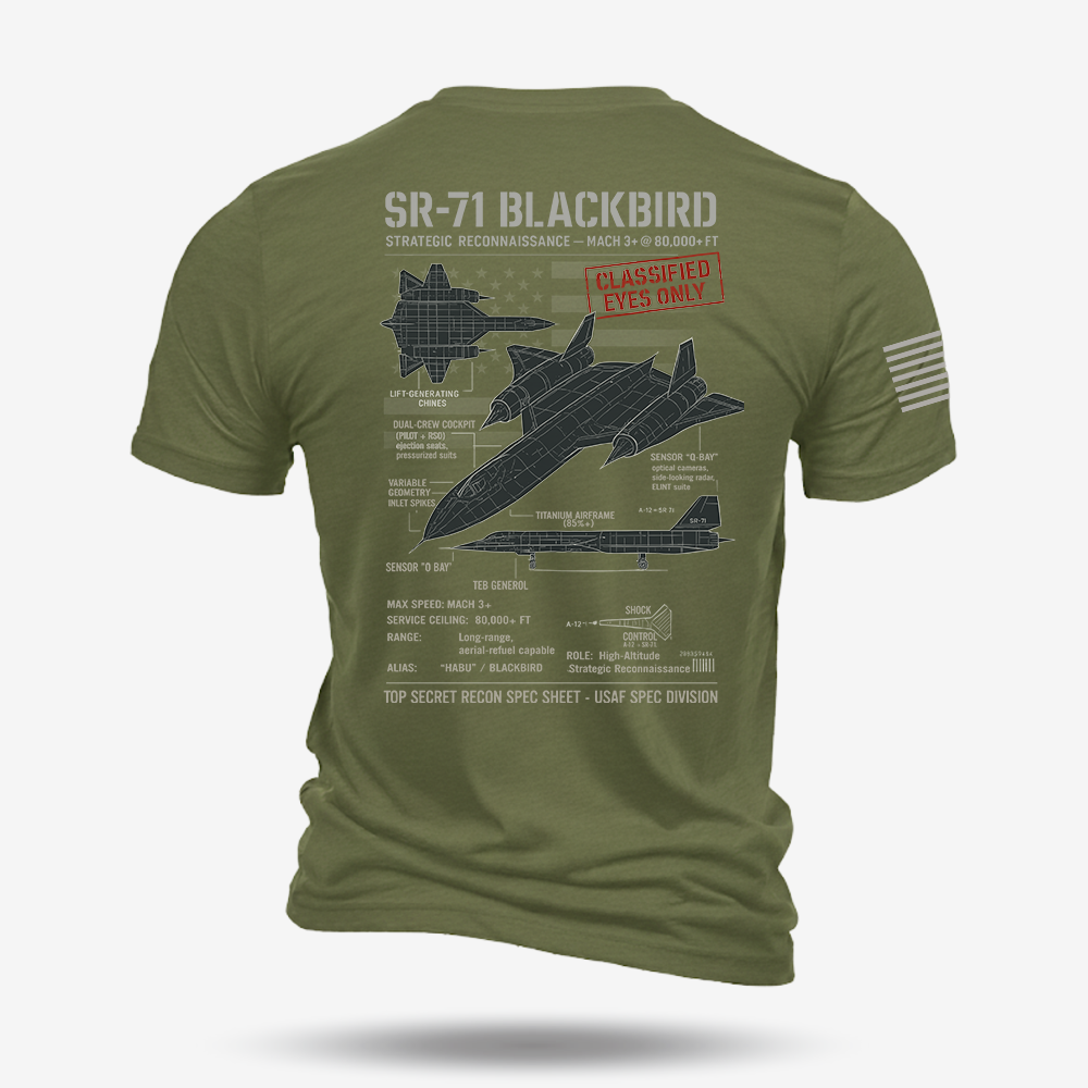 SR-71 Blackbird Schematic T Shirt