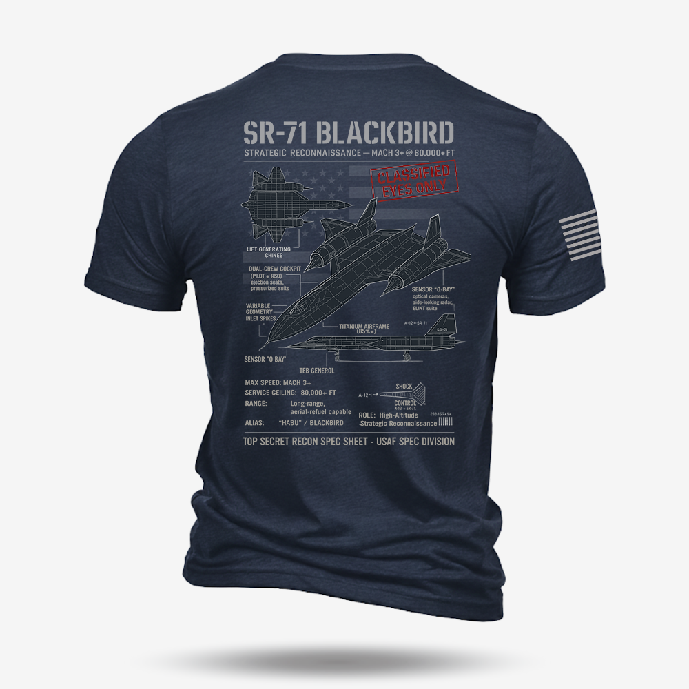 SR-71 Blackbird Schematic T Shirt