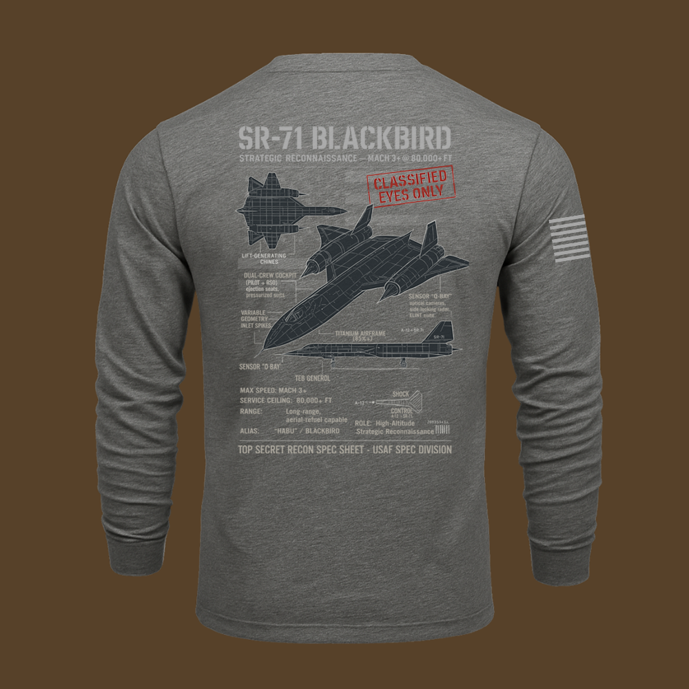 SR-71 Blackbird Schematic Long Sleeve