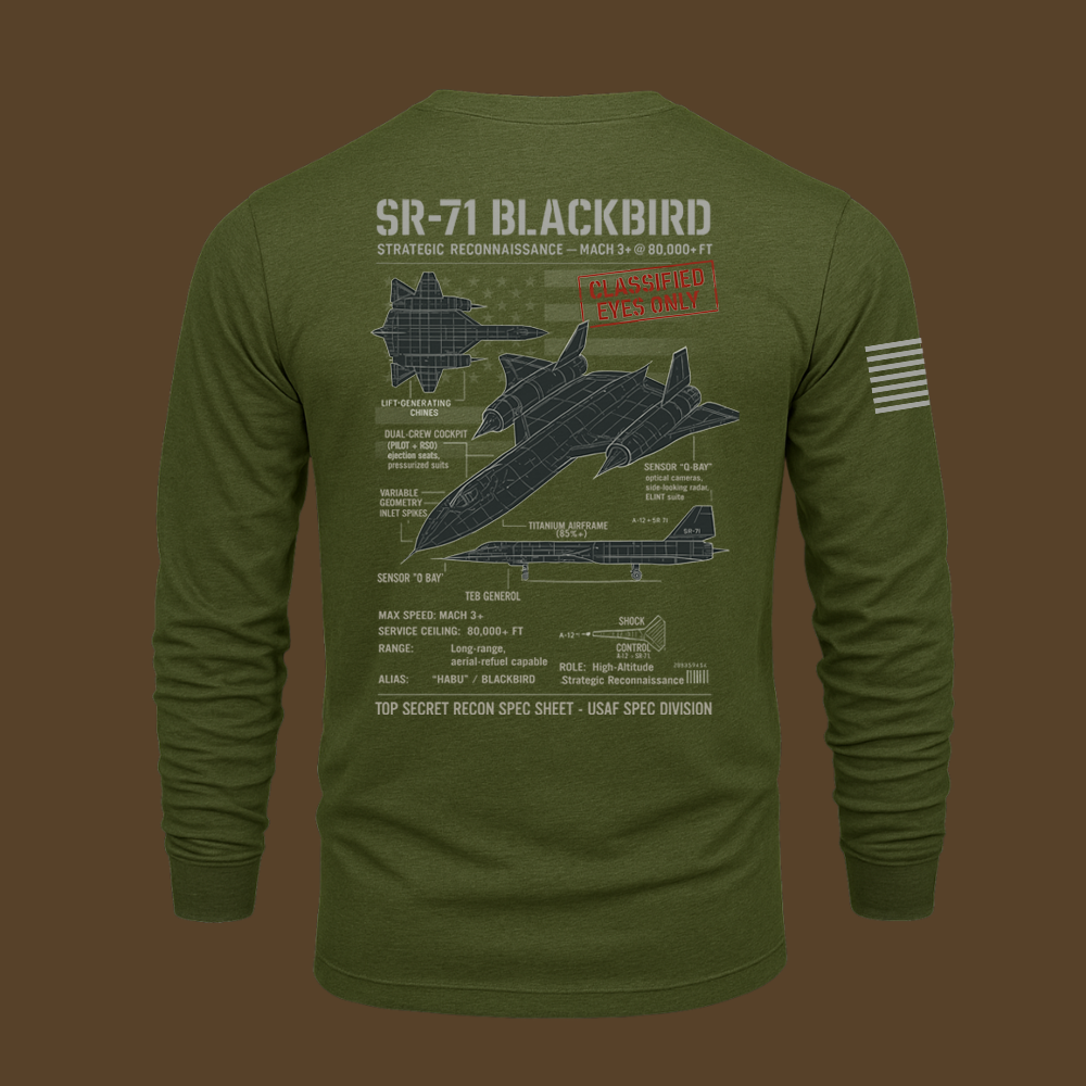 SR-71 Blackbird Schematic Long Sleeve