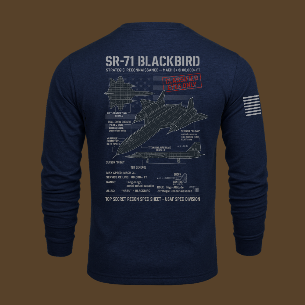 SR-71 Blackbird Schematic Long Sleeve