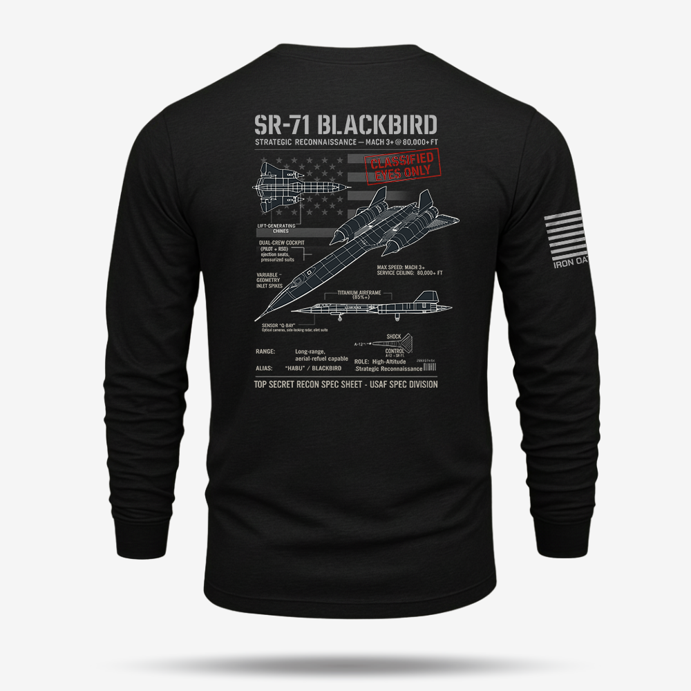 SR-71 Blackbird Schematic Long Sleeve