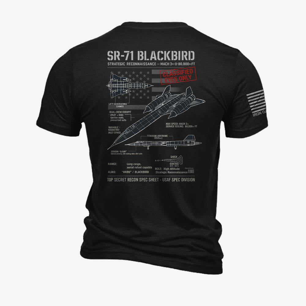 SR-71 Blackbird Schematic T Shirt