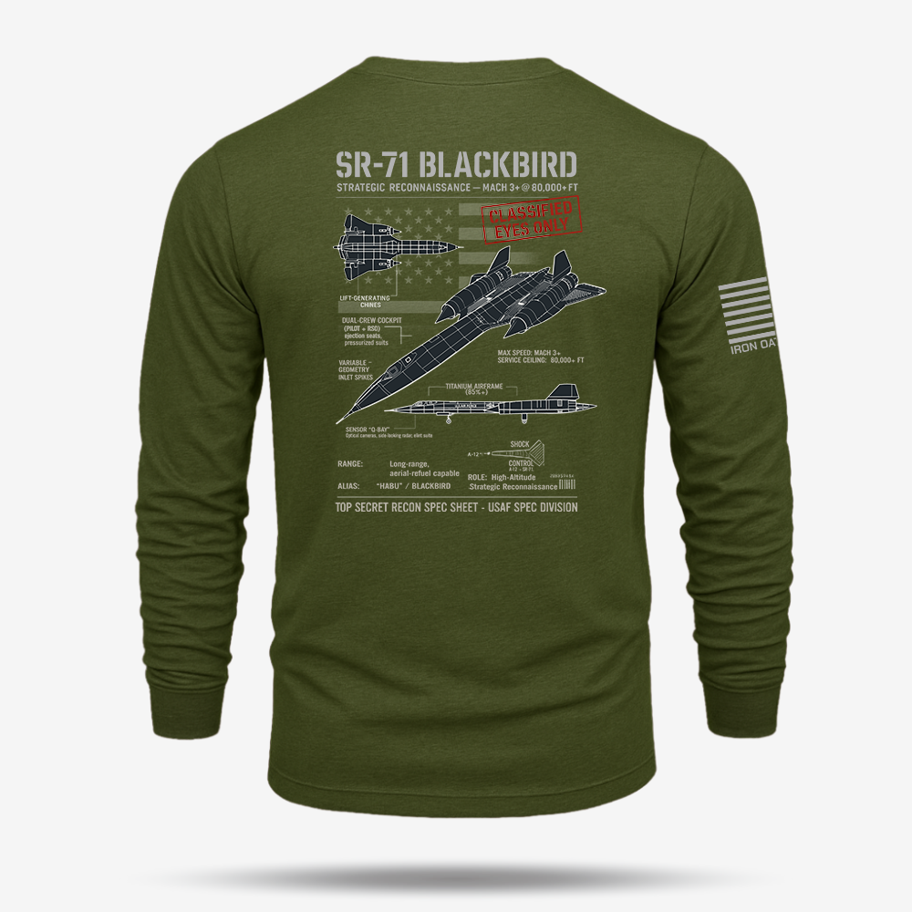 SR-71 Blackbird Schematic Long Sleeve