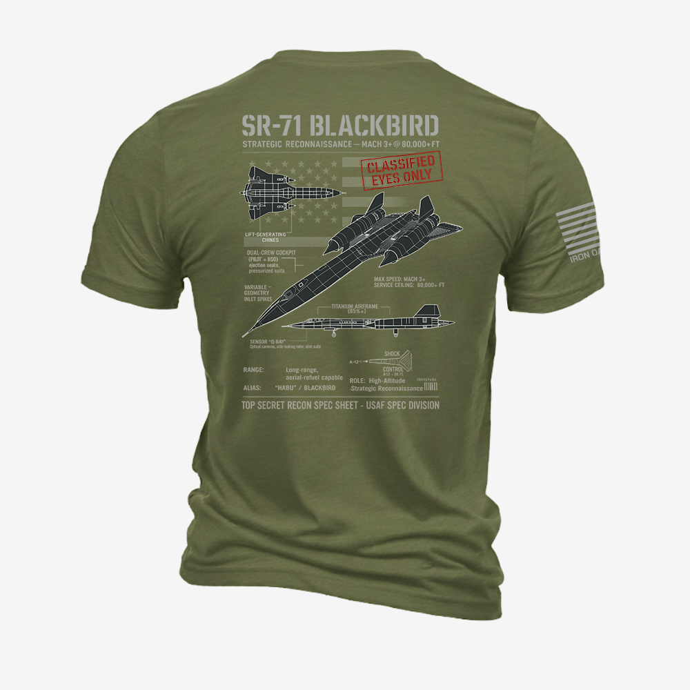 SR-71 Blackbird Schematic T Shirt