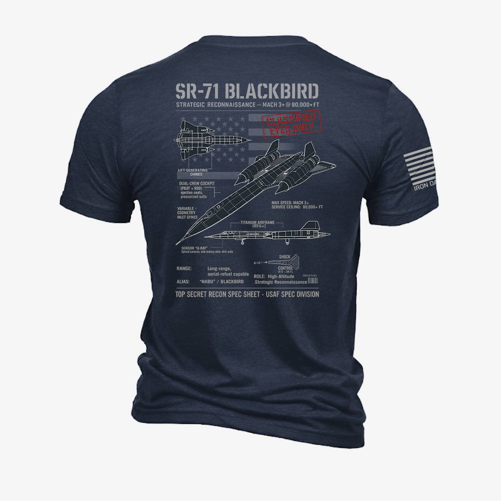 SR-71 Blackbird Schematic T Shirt