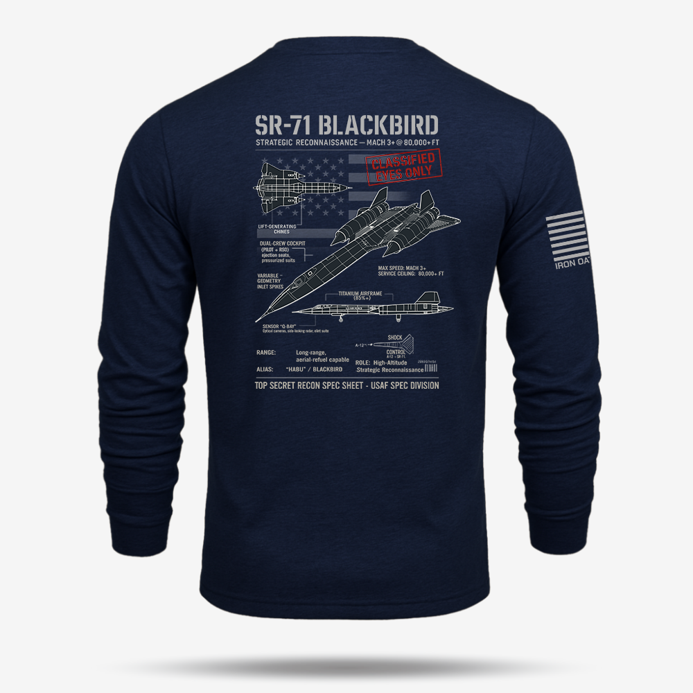 SR-71 Blackbird Schematic Long Sleeve