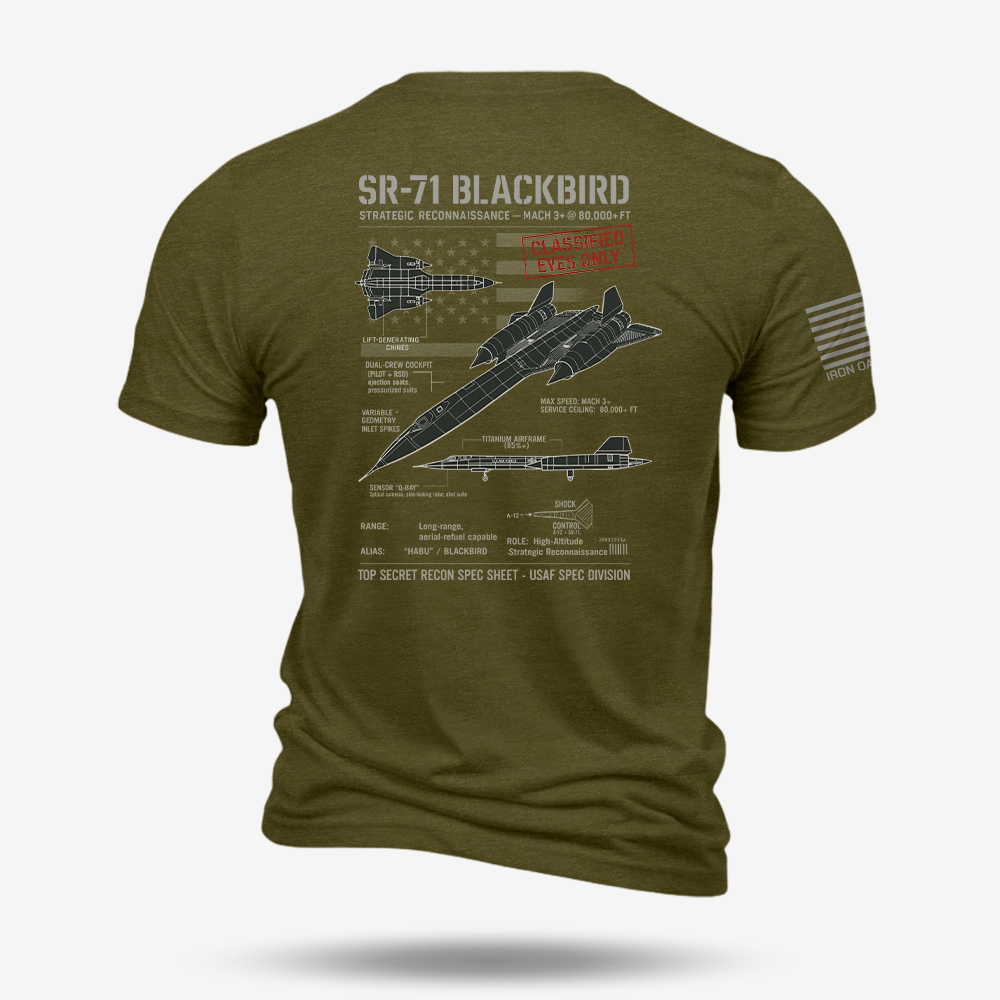 SR-71 Blackbird Schematic T Shirt