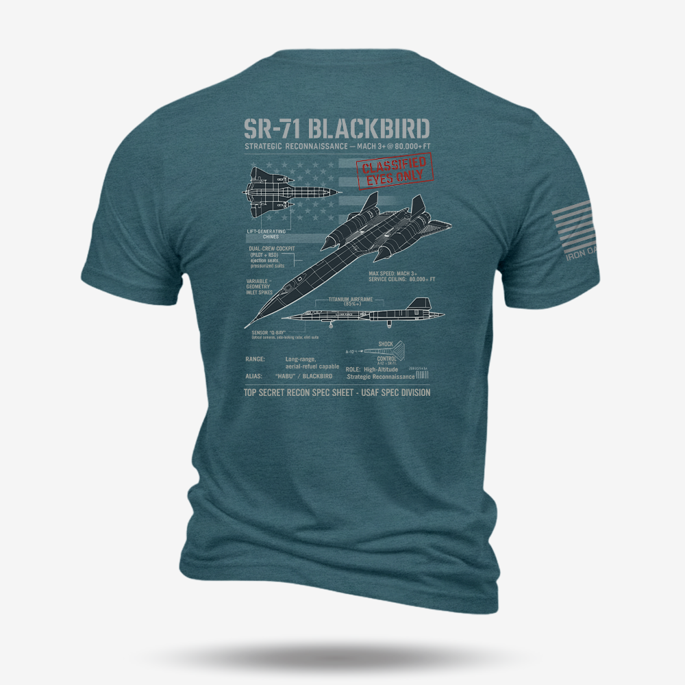 SR-71 Blackbird Schematic T Shirt