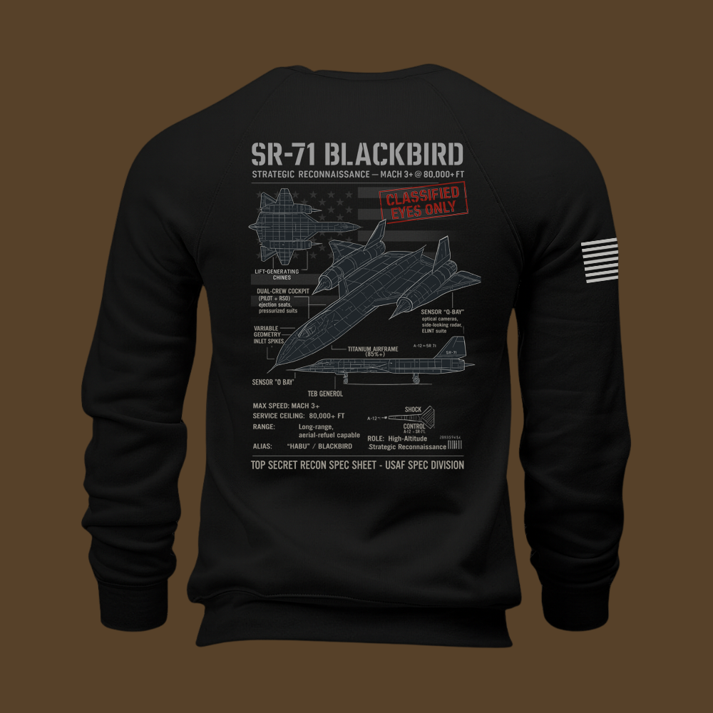 SR-71 Blackbird Schematic Sweatshirt