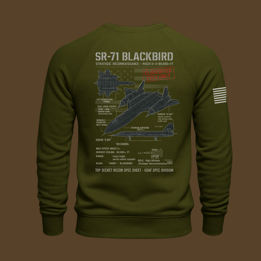 SR-71 Blackbird Schematic Sweatshirt