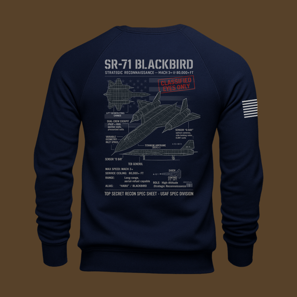 SR-71 Blackbird Schematic Sweatshirt