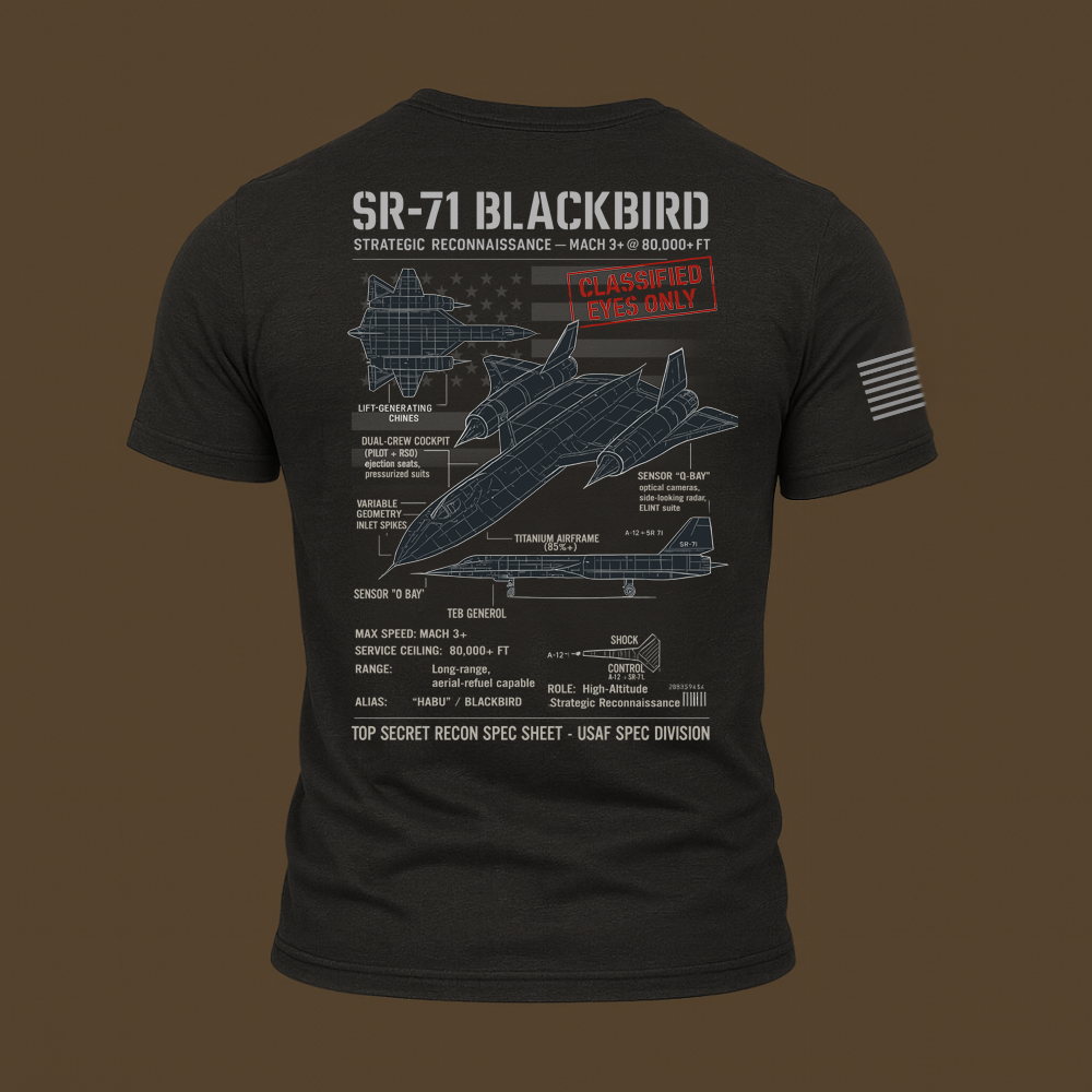 SR-71 Blackbird Schematic T Shirt