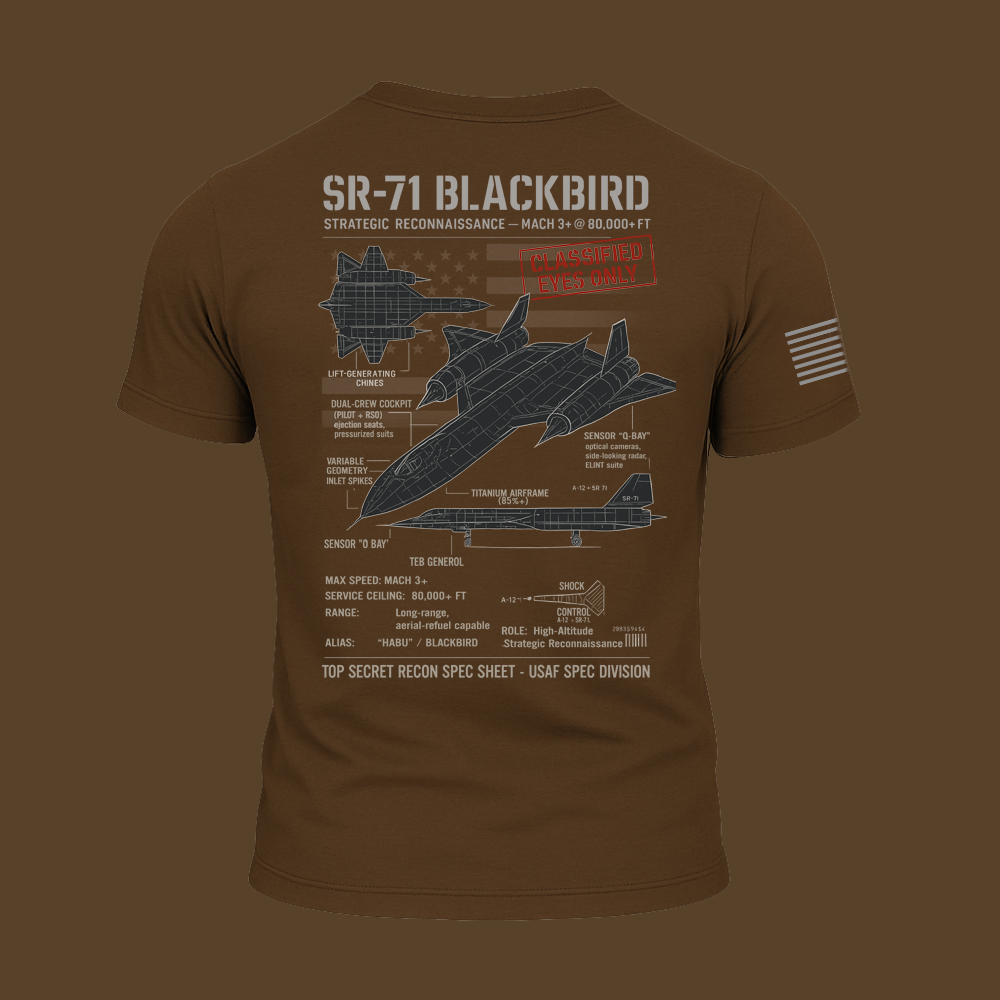 SR-71 Blackbird Schematic T Shirt