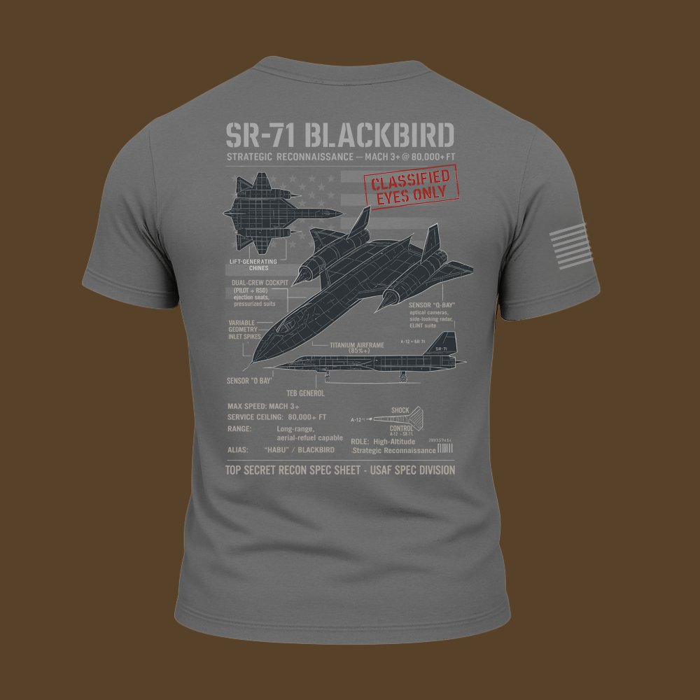 SR-71 Blackbird Schematic T Shirt
