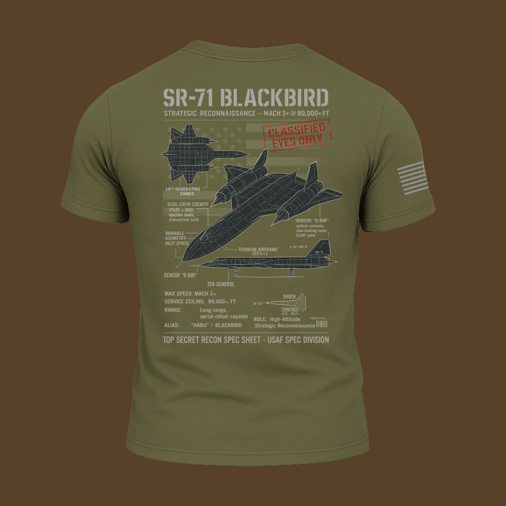 SR-71 Blackbird Schematic T Shirt
