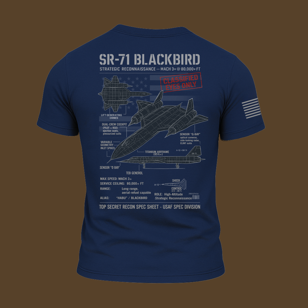 SR-71 Blackbird Schematic T Shirt
