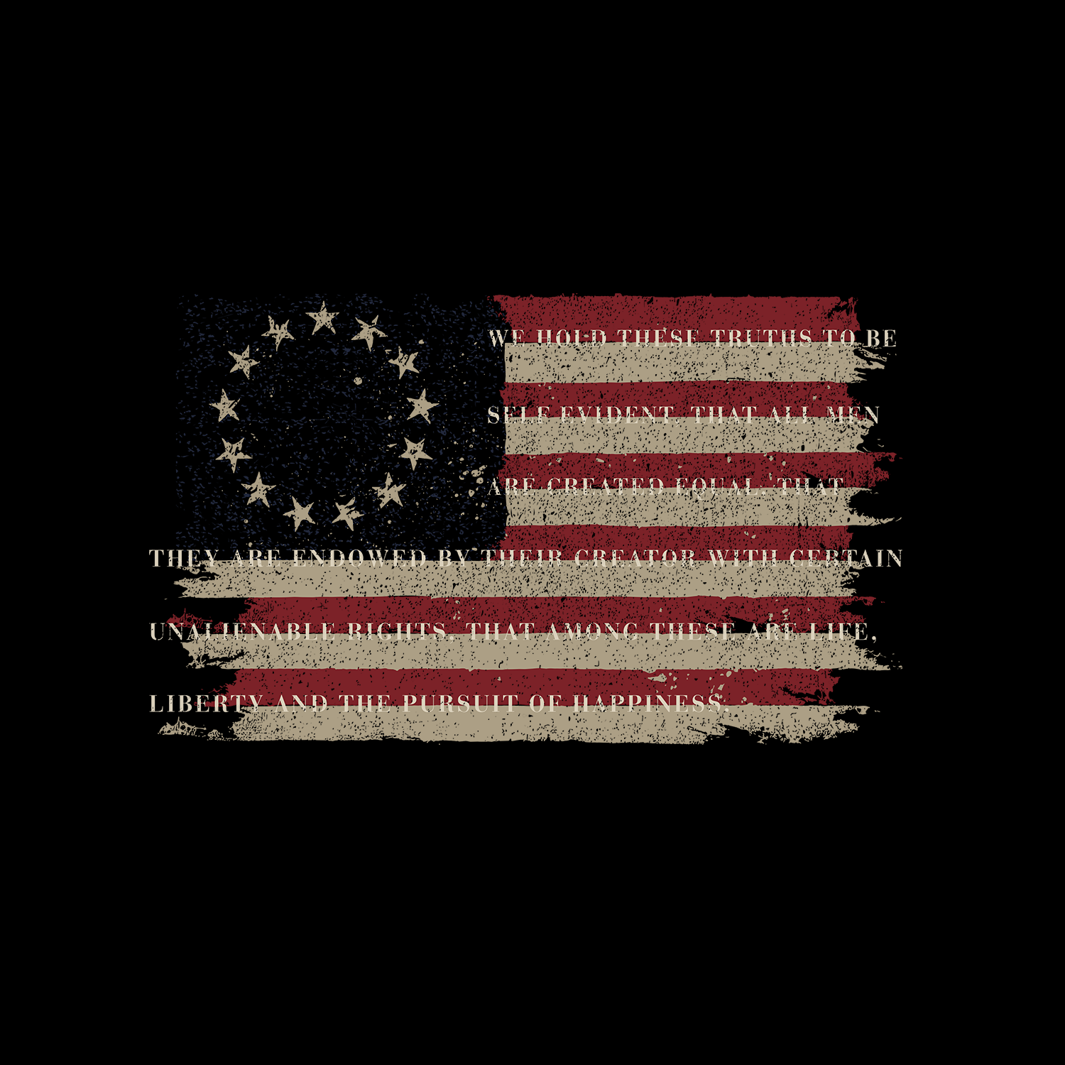 Betsy Ross America Flag Declaration T Shirt