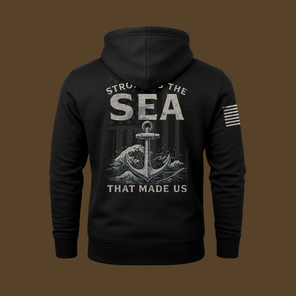 Strong As The Sea – Navy Heritage Hoodie