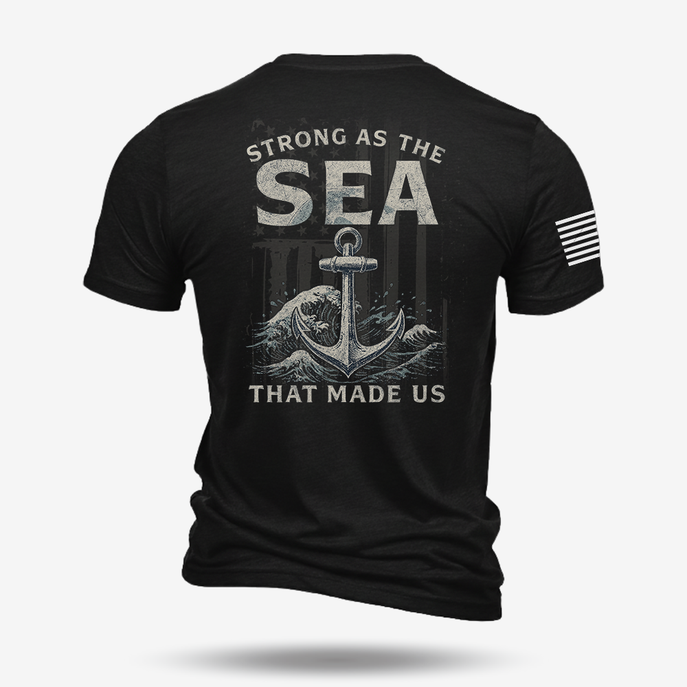 Strong As The Sea – Navy Heritage T Shirt