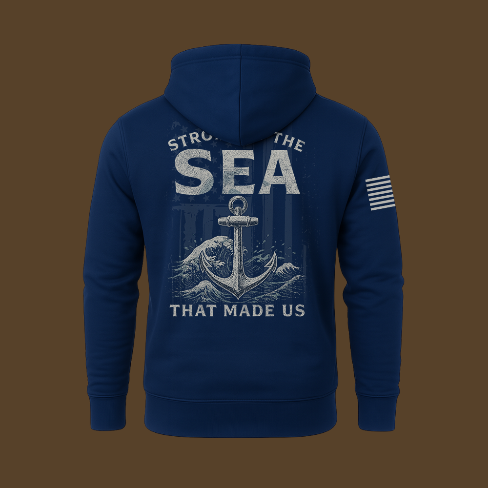 Strong As The Sea – Navy Heritage Hoodie