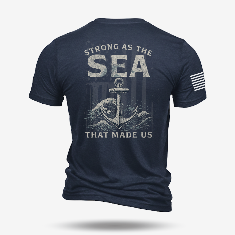 Strong As The Sea – Navy Heritage T Shirt
