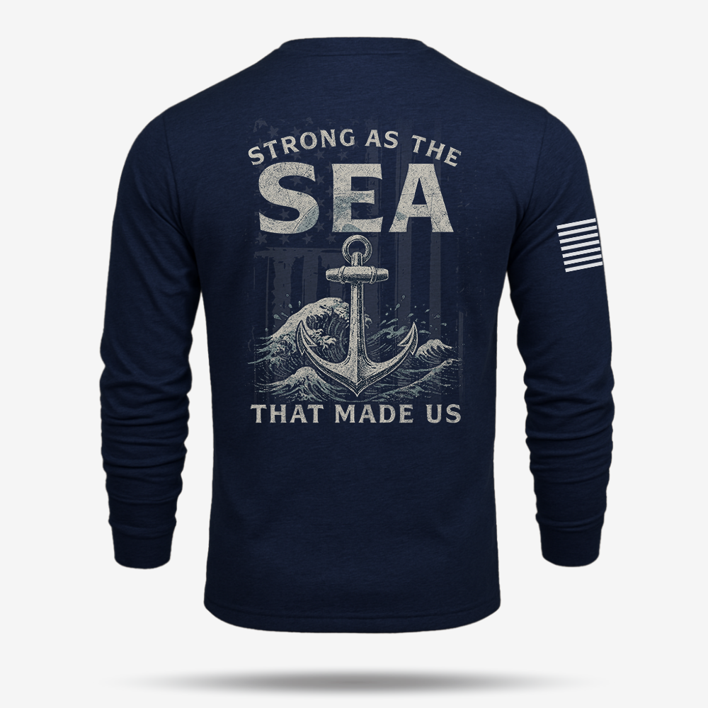 Strong As The Sea – Navy Heritage Long Sleeve