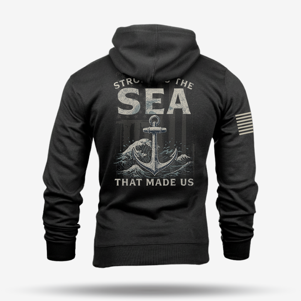 Strong As The Sea – Navy Heritage Hoodie