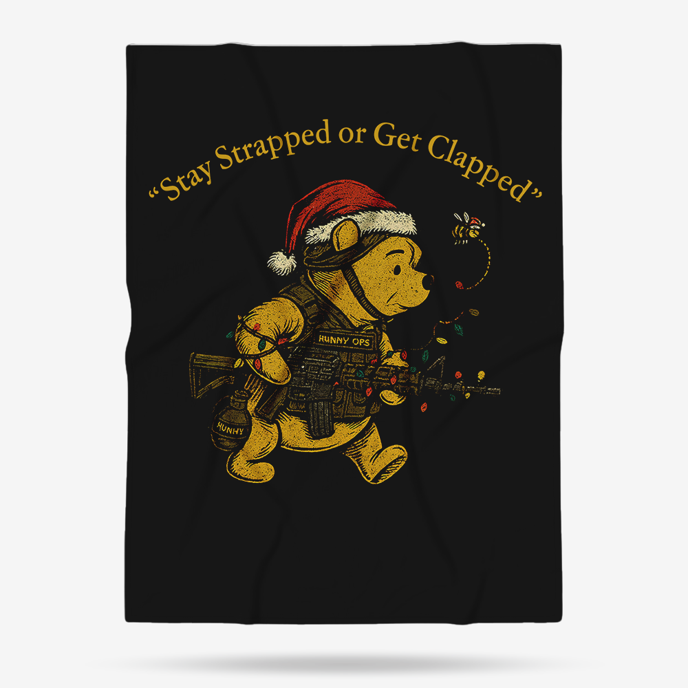 Tactical Pooh – Holiday Drop Sherpa Blanket