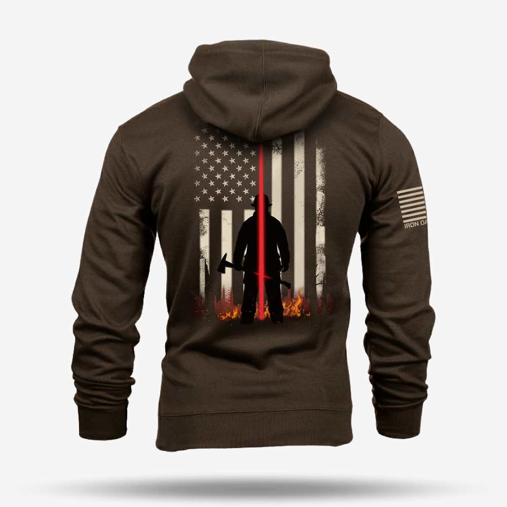 Thin Red Line – Firefighter Tribute Hoodie
