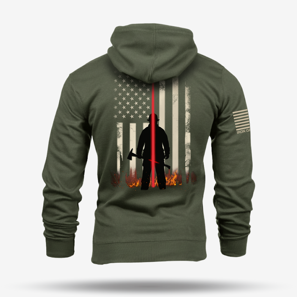 Thin Red Line – Firefighter Tribute Hoodie