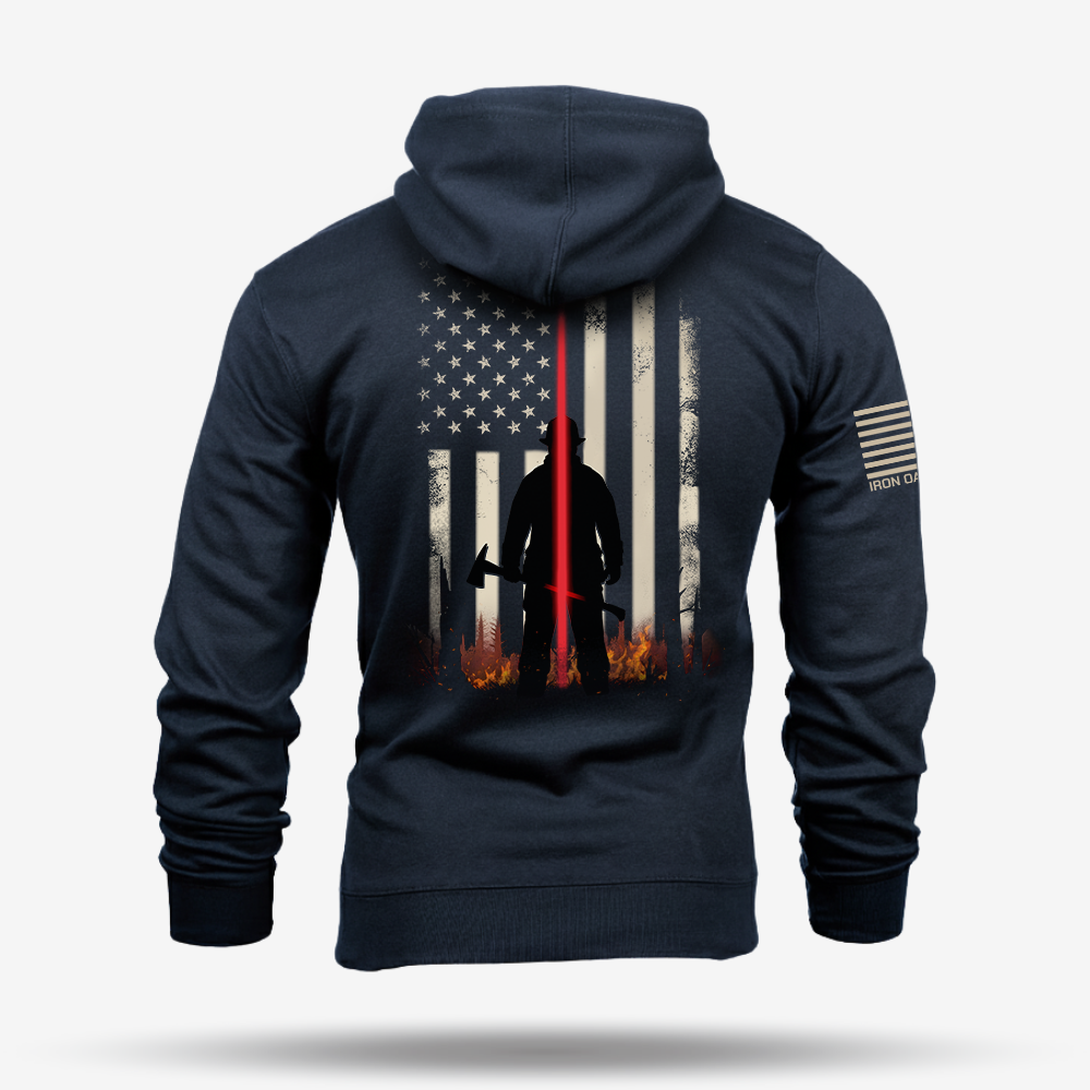 Thin Red Line – Firefighter Tribute Hoodie