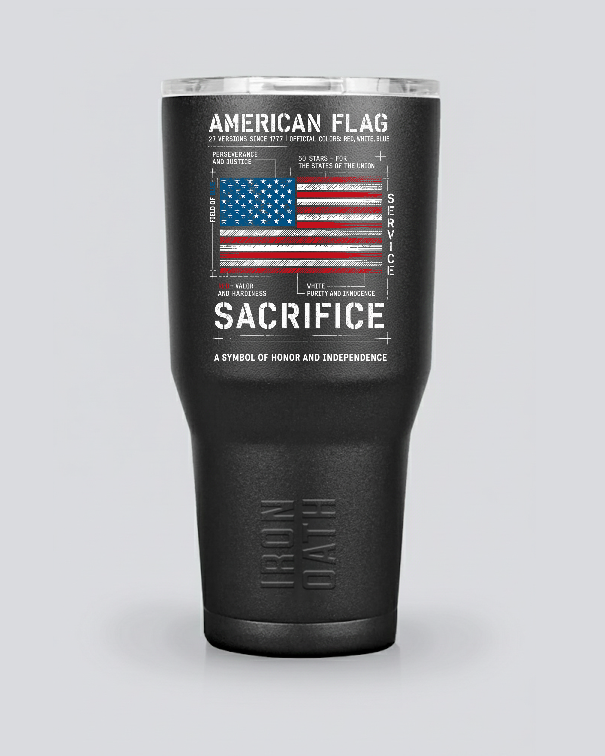American Flag Iron Oath Tumbler