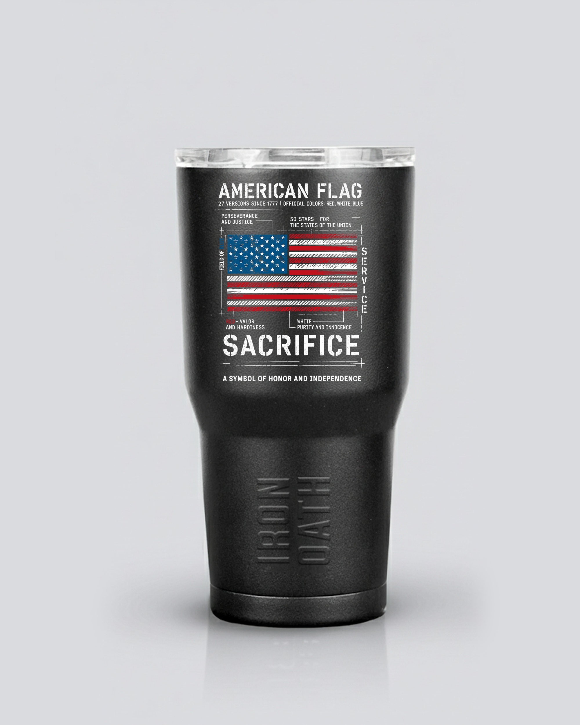 American Flag Iron Oath Tumbler