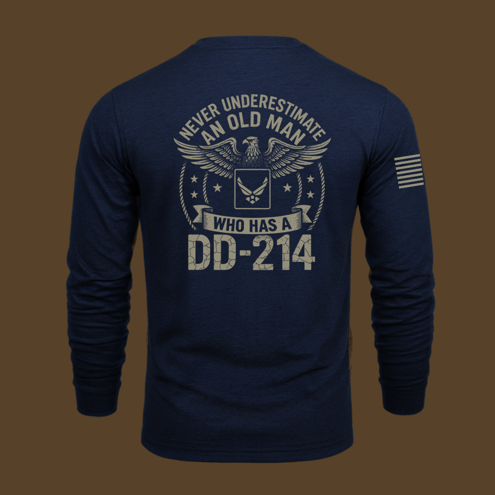 Never Underestimate An Old Man Us Air Force Veteran Long Sleeve