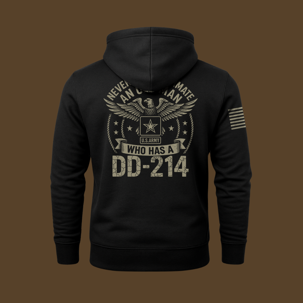 Never Underestimate An Old Man Us Army Veteran Hoodie