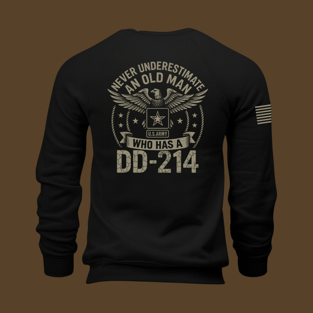 Never Underestimate An Old Man Us Army Veteran Sweatshirt