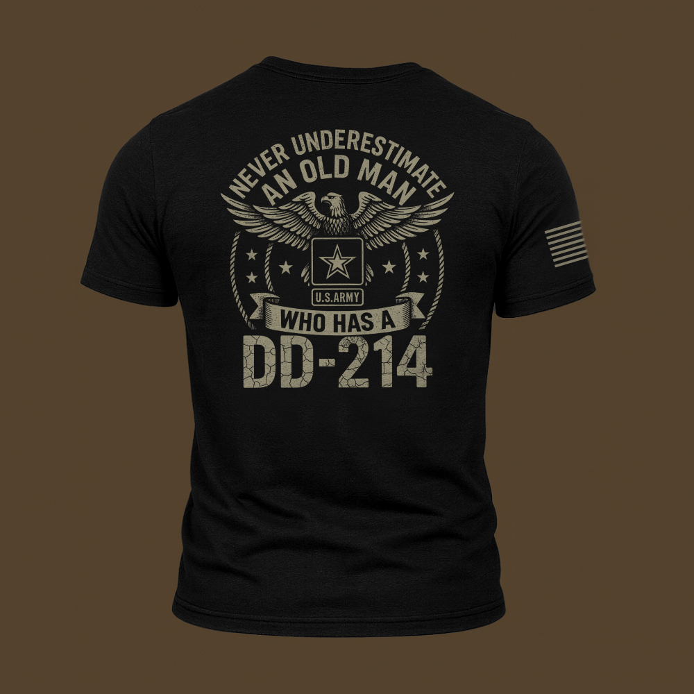Never Underestimate An Old Man Us Army Veteran T Shirt