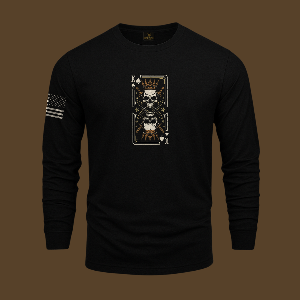Never Underestimate An Old Man Us King Veteran Long Sleeve