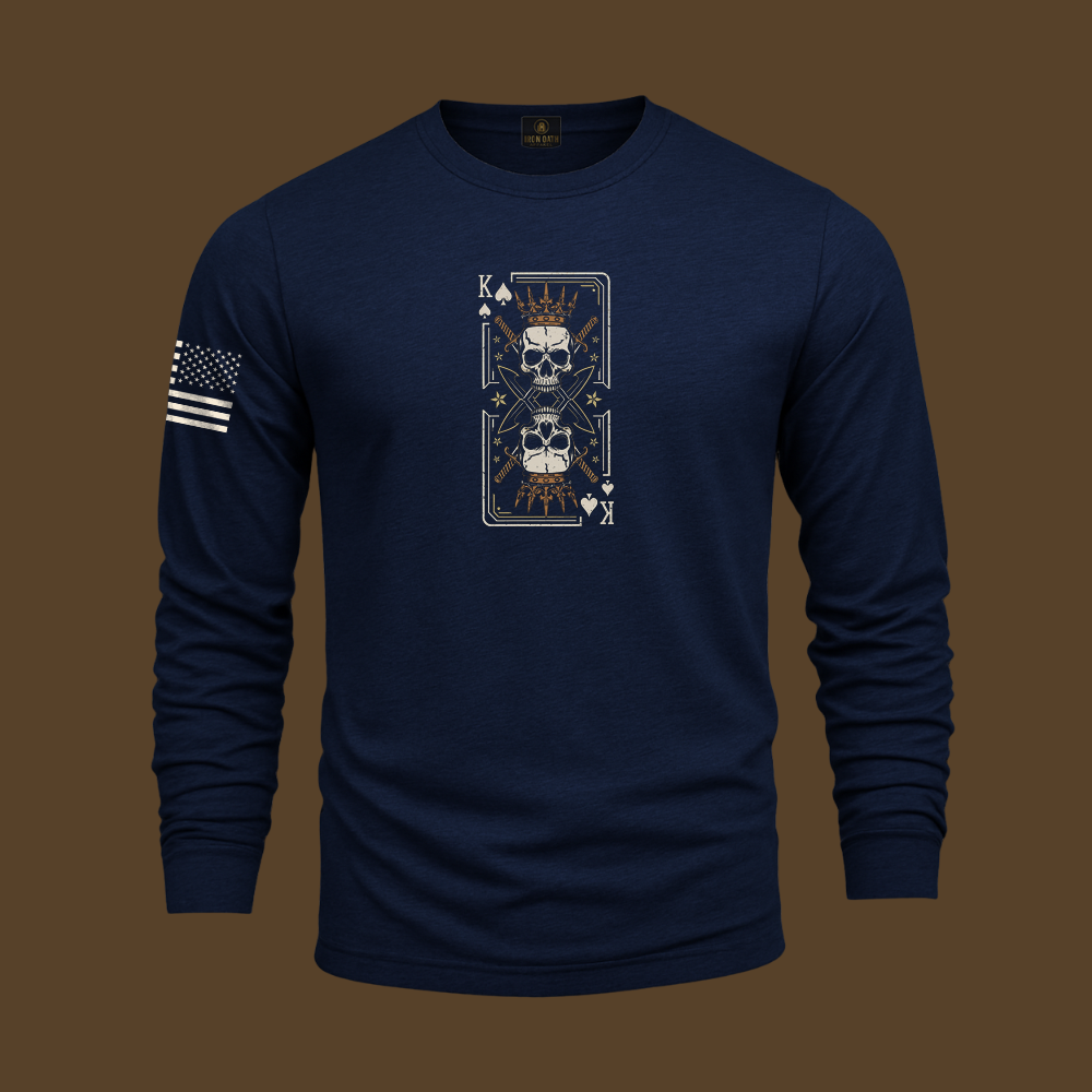 Never Underestimate An Old Man Us King Veteran Long Sleeve